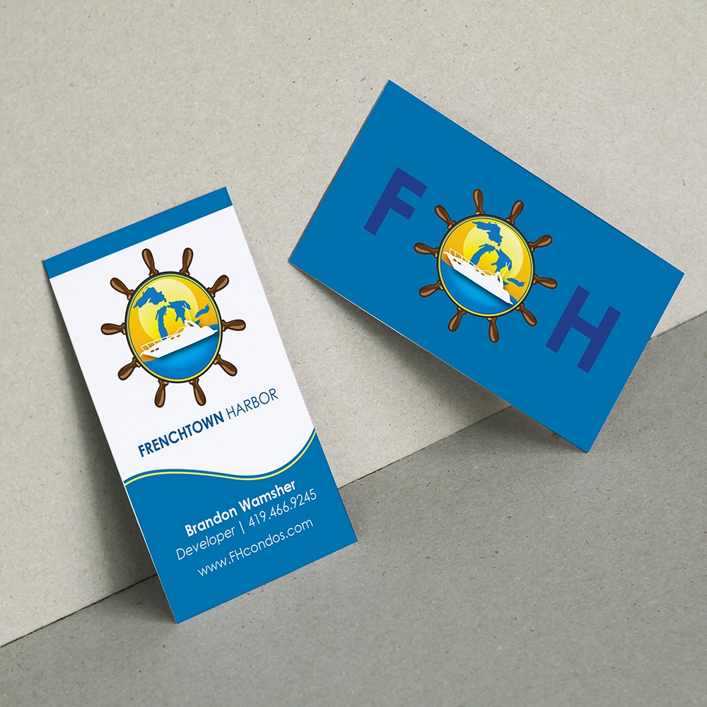 Frenchtown Harbor Business Card Design Mockup by Bizzybee Marketing