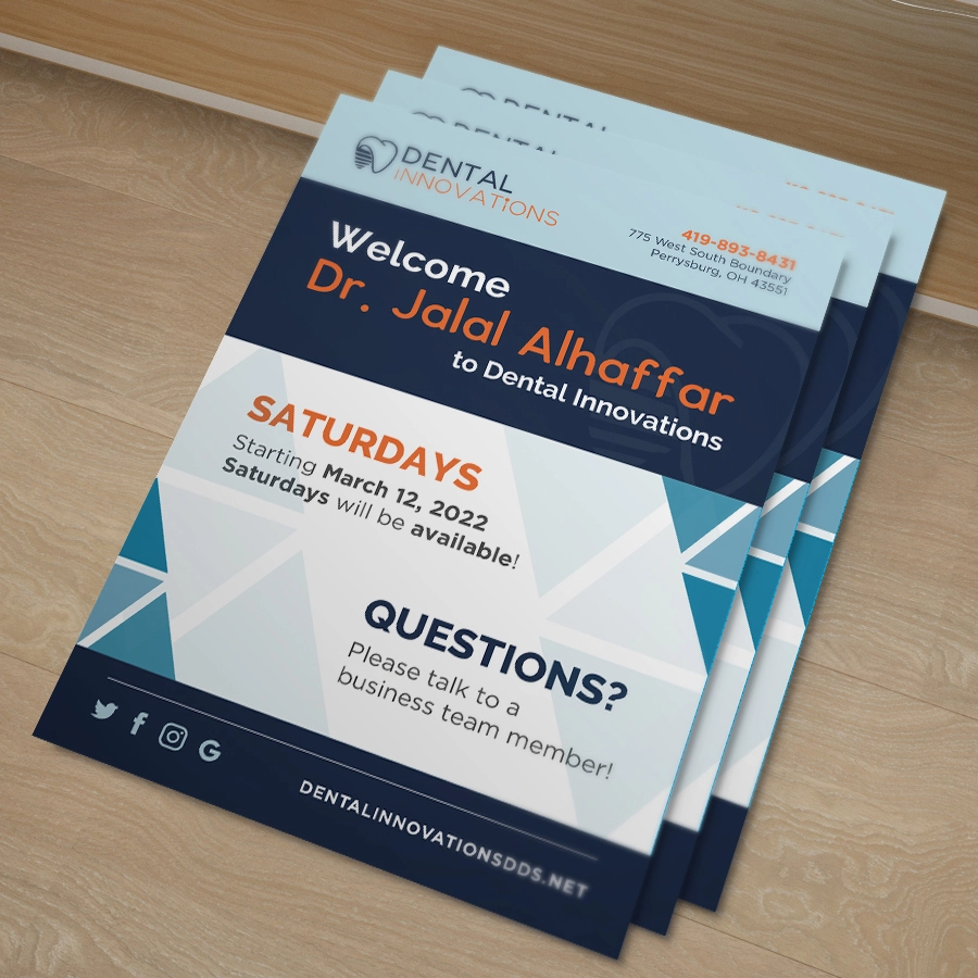 DI Announcement Flyer Dental Innovations Announcement Flyer Mockup