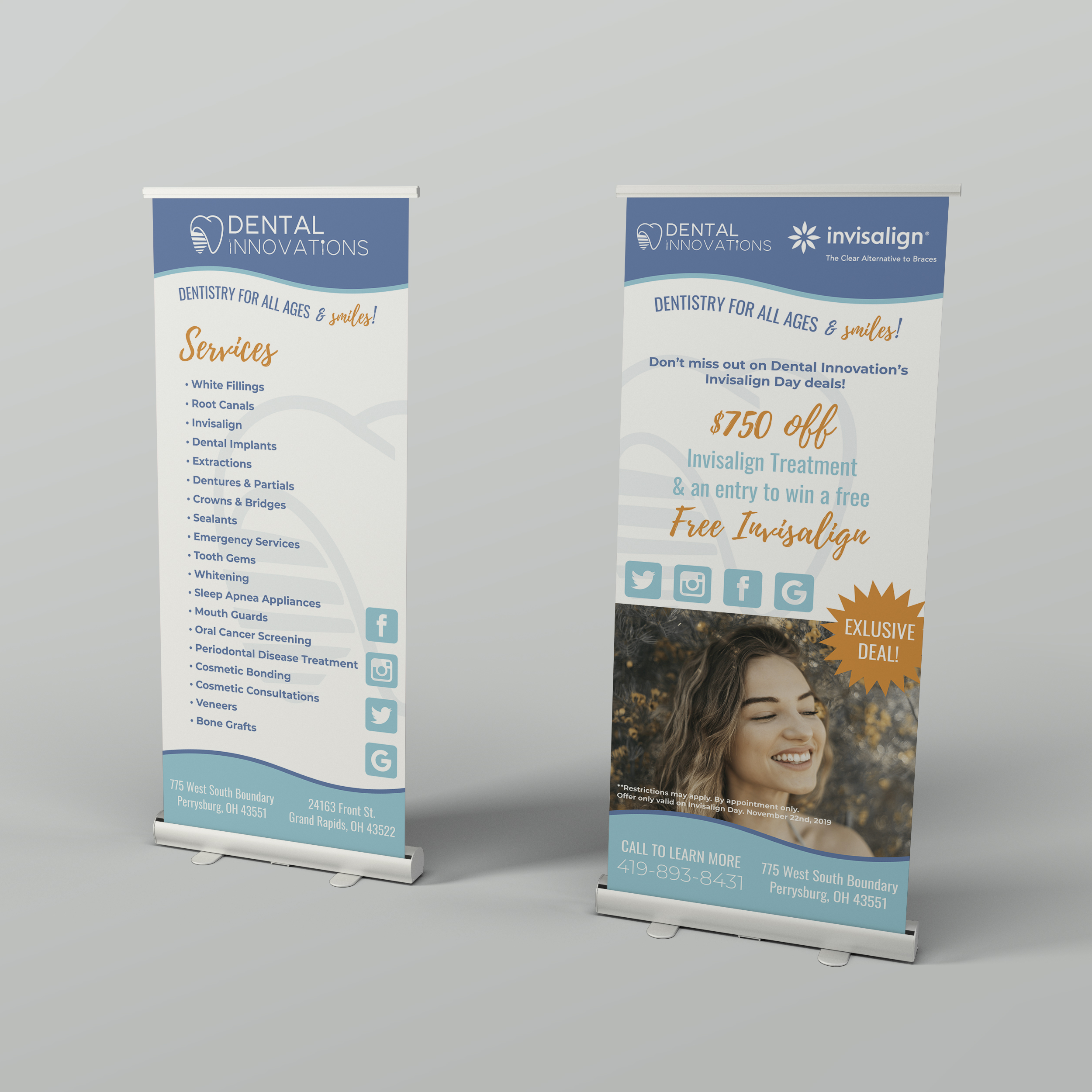 DI Popup Banner Dental Innovations Pop Banner Mockup