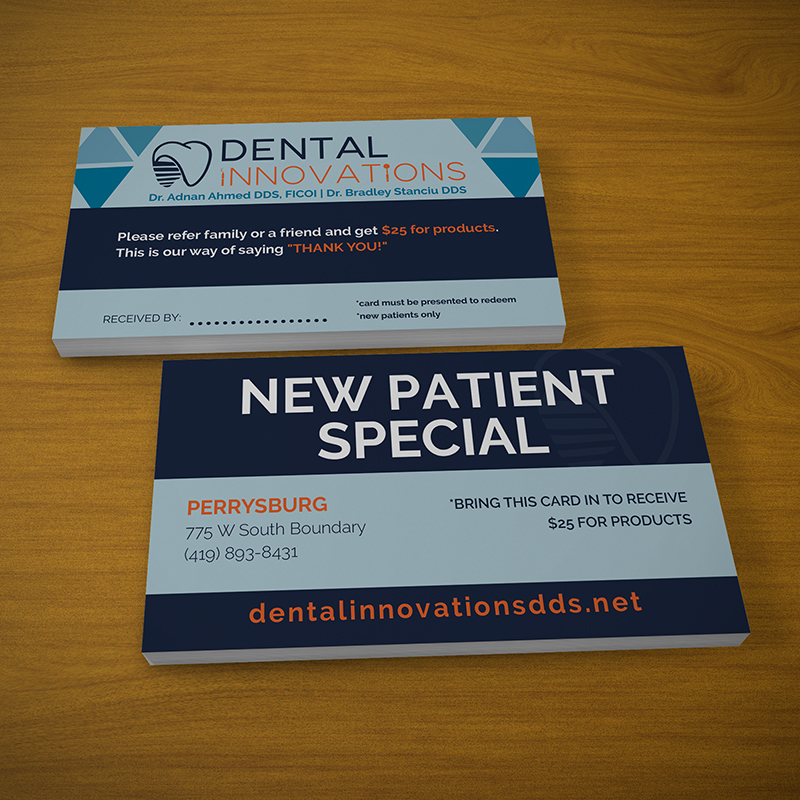 DI Referral Card Dental Innovations Referral Card Mockup