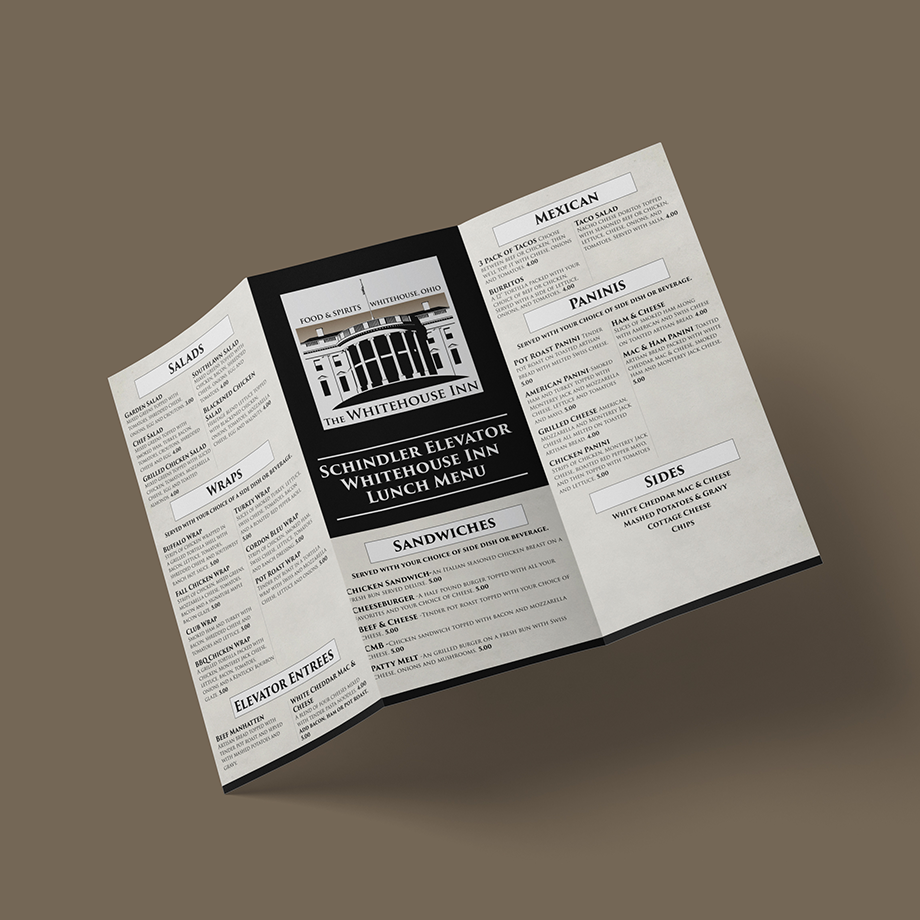 Whitehouse Inn Menu Whitehouse Inn Menu Mockup